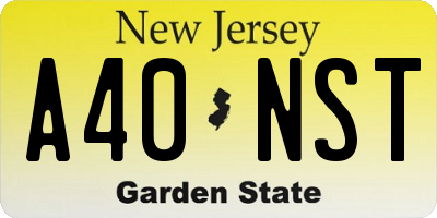 NJ license plate A40NST