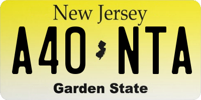NJ license plate A40NTA