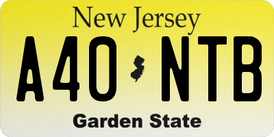 NJ license plate A40NTB