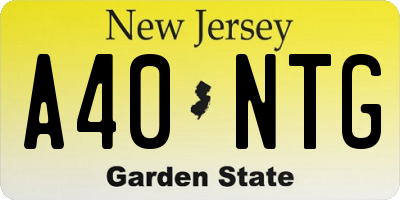 NJ license plate A40NTG