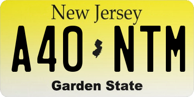 NJ license plate A40NTM