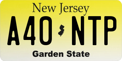 NJ license plate A40NTP