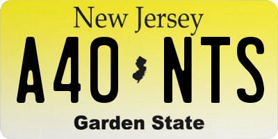 NJ license plate A40NTS