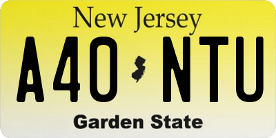 NJ license plate A40NTU