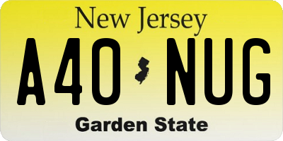 NJ license plate A40NUG