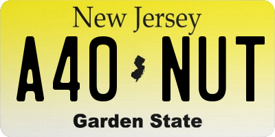 NJ license plate A40NUT