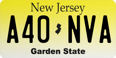 NJ license plate A40NVA