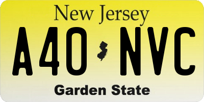 NJ license plate A40NVC