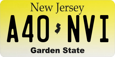 NJ license plate A40NVI