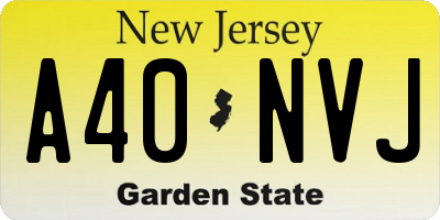 NJ license plate A40NVJ