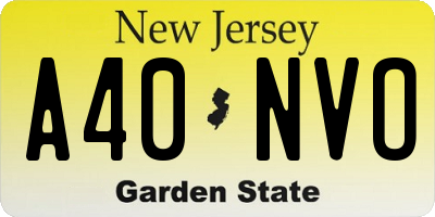 NJ license plate A40NVO