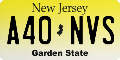 NJ license plate A40NVS