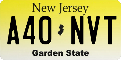 NJ license plate A40NVT