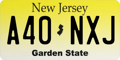 NJ license plate A40NXJ