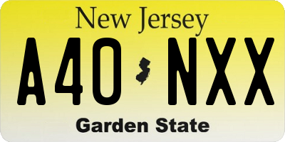 NJ license plate A40NXX