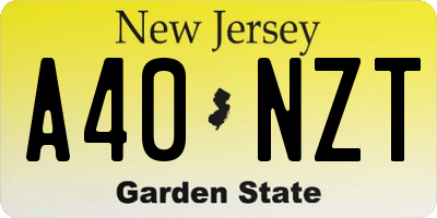 NJ license plate A40NZT