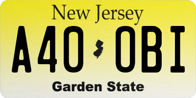 NJ license plate A40OBI