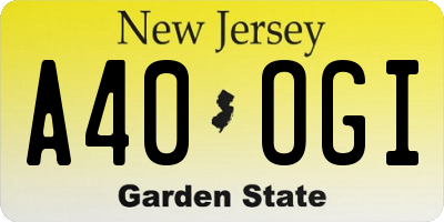 NJ license plate A40OGI