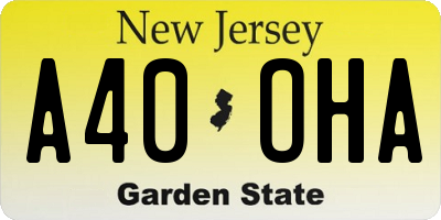 NJ license plate A40OHA