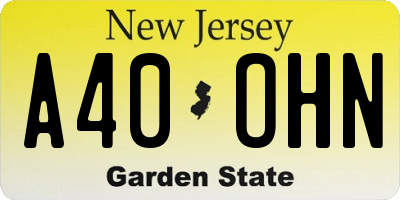 NJ license plate A40OHN
