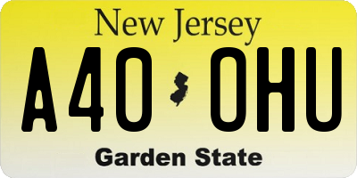 NJ license plate A40OHU