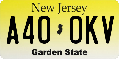 NJ license plate A40OKV
