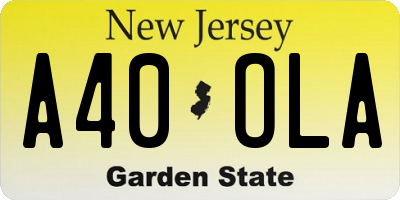 NJ license plate A40OLA