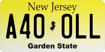 NJ license plate A40OLL