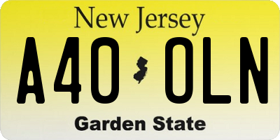 NJ license plate A40OLN