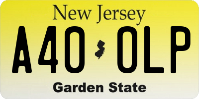 NJ license plate A40OLP