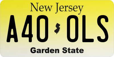 NJ license plate A40OLS