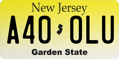 NJ license plate A40OLU