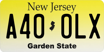 NJ license plate A40OLX