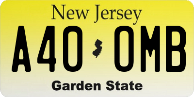 NJ license plate A40OMB