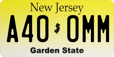 NJ license plate A40OMM