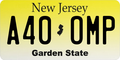 NJ license plate A40OMP
