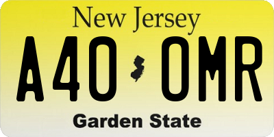 NJ license plate A40OMR