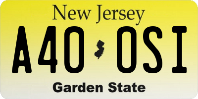 NJ license plate A40OSI