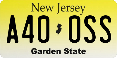 NJ license plate A40OSS