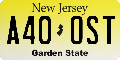 NJ license plate A40OST