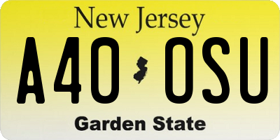 NJ license plate A40OSU