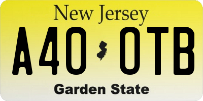 NJ license plate A40OTB