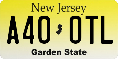 NJ license plate A40OTL