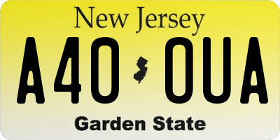 NJ license plate A40OUA