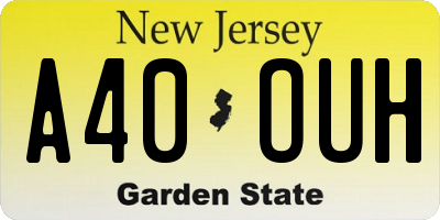 NJ license plate A40OUH