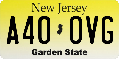 NJ license plate A40OVG