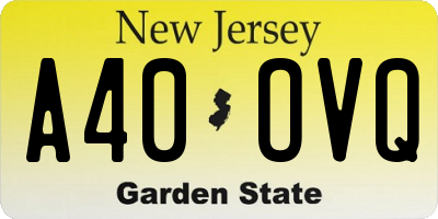 NJ license plate A40OVQ