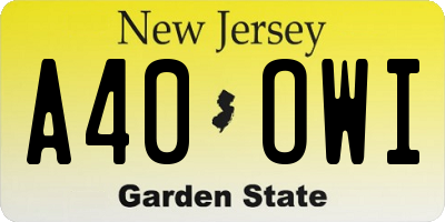 NJ license plate A40OWI