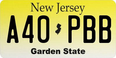 NJ license plate A40PBB