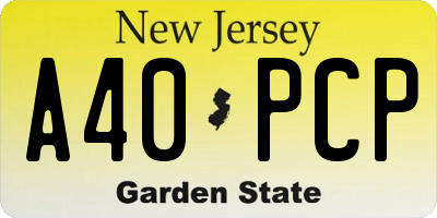 NJ license plate A40PCP